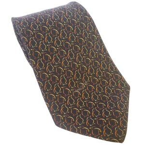 Salvatore Ferragamo Penguin Print Black Multicolor Silk Tie